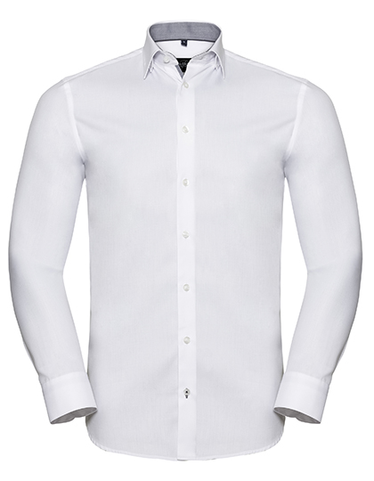 Men´s L/S Tailored Contrast Herringbone Shirt