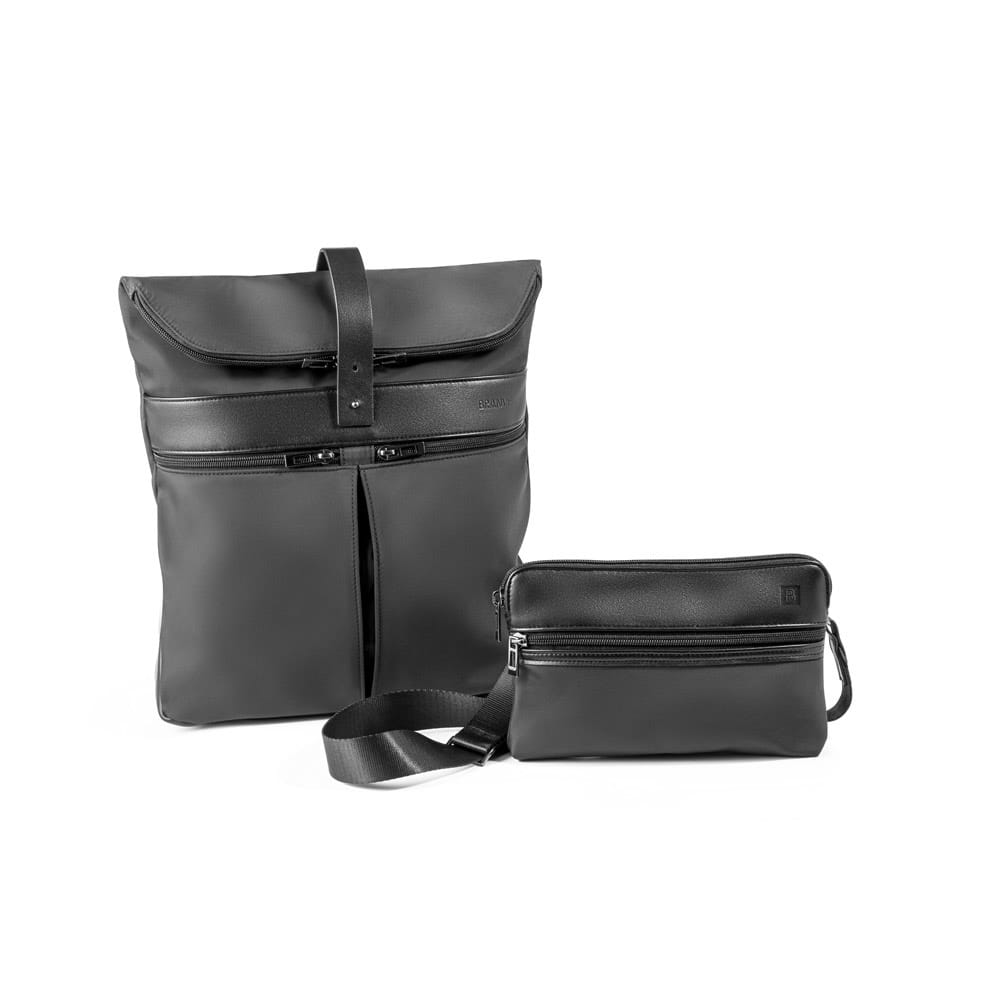 ROVER BACKPACK. Rucksack aus Mikrofaser und PU Schwarz