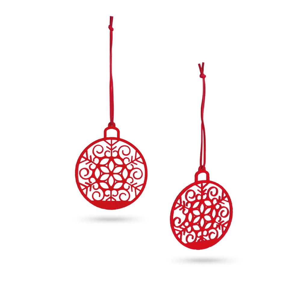 99330. Set mit 2 Weihnachtsdekorationen Rot