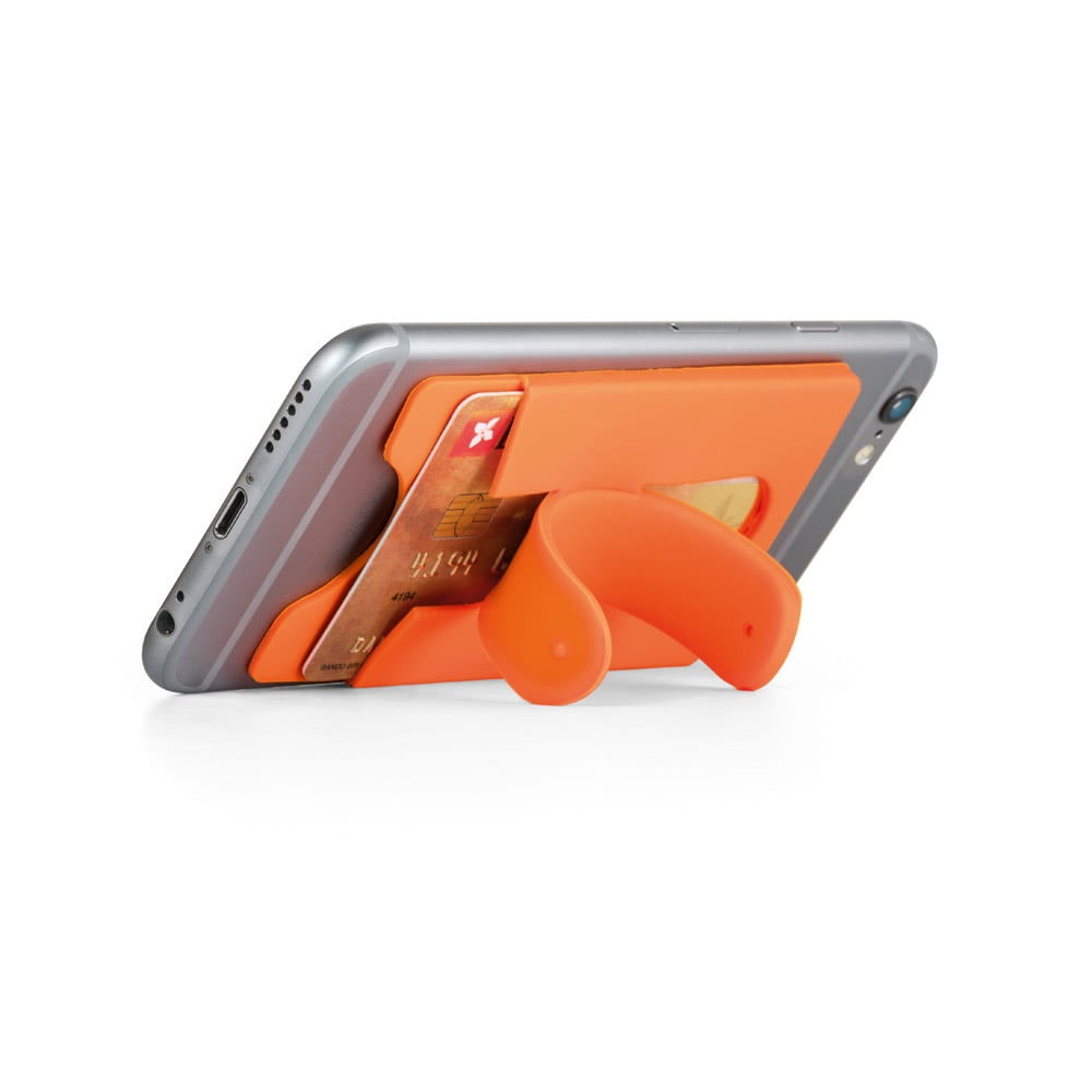 CARVER. Kartenhalter und Smartphone-Halter aus Silikon Orange