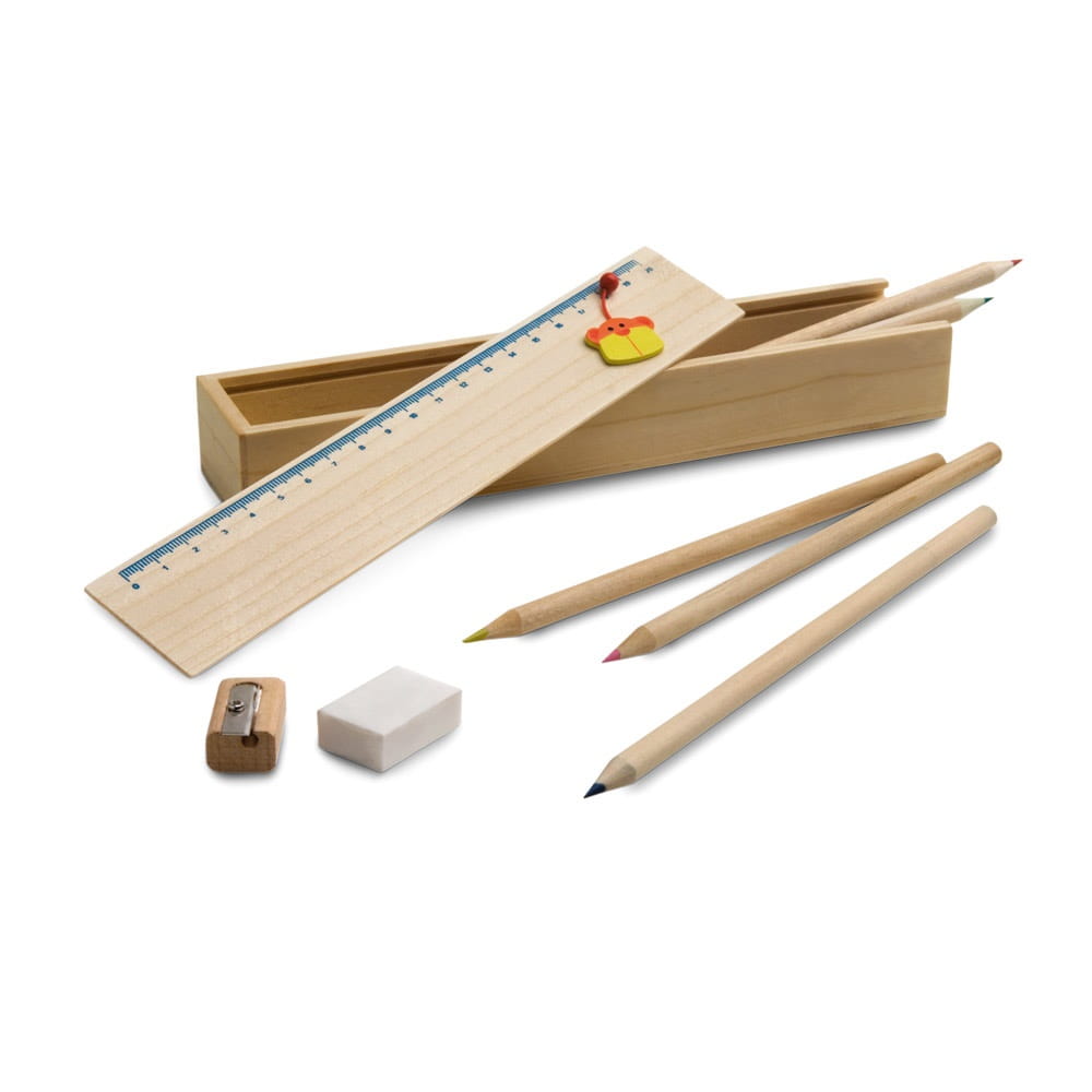 DOODLE. Malset in einer Holzbox geliefert Naturhell