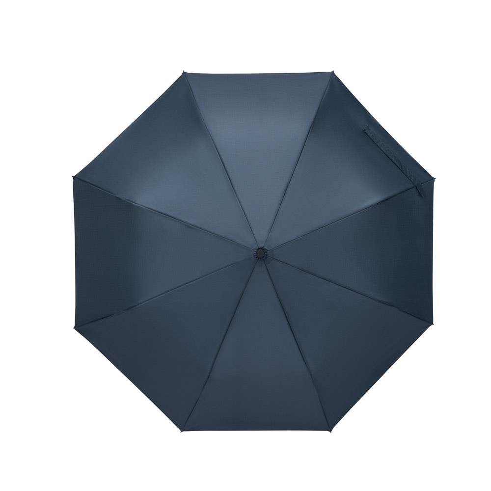 CIMONE. Faltbarer Regenschirm aus rPET mit PP-Griff Blau
