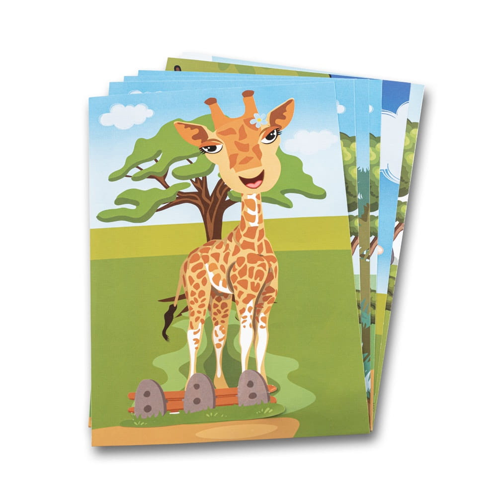 MADAGASCAR. Sticker-Set mit sechs Blättern Weiß