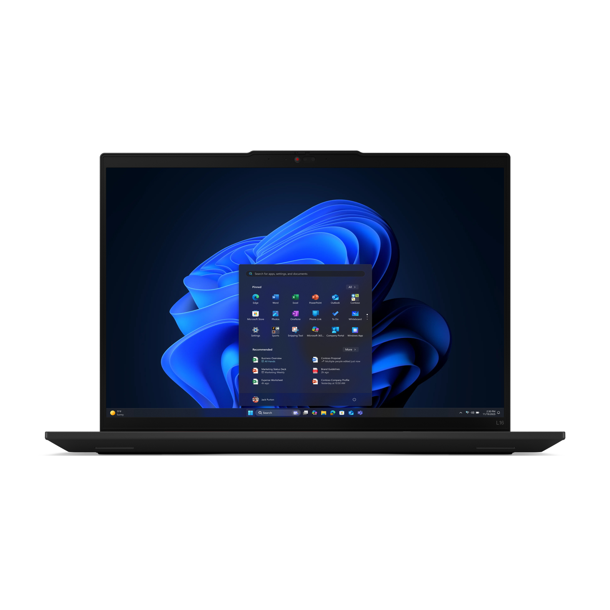 Lenovo ThinkPad L16 Gen 2 21SA - 180°-Scharnierdesign - Intel Core Ultra 7 255U - Win 11 Pro - Intel Graphics - 32 GB RAM - 1 TB SSD TCG Opal Encryption 2, NVMe - 40.6 cm (16")