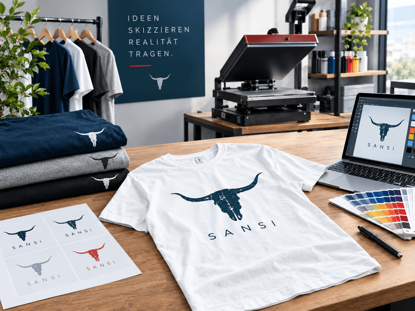 Gestaltung und Fertigung individuell bedruckter T-Shirts