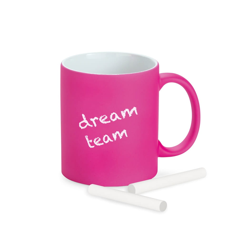 LYNCH. Keramikbecher 350 ml mit neonfarbener Oberfläche Rosa