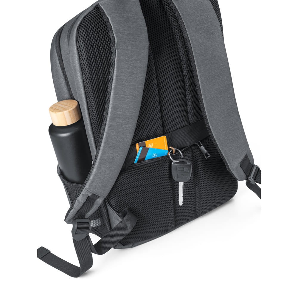 BROOKLYN. Wasserdichter Laptop-Rucksack 15'' aus 2Tone-Nylon Hellgrau