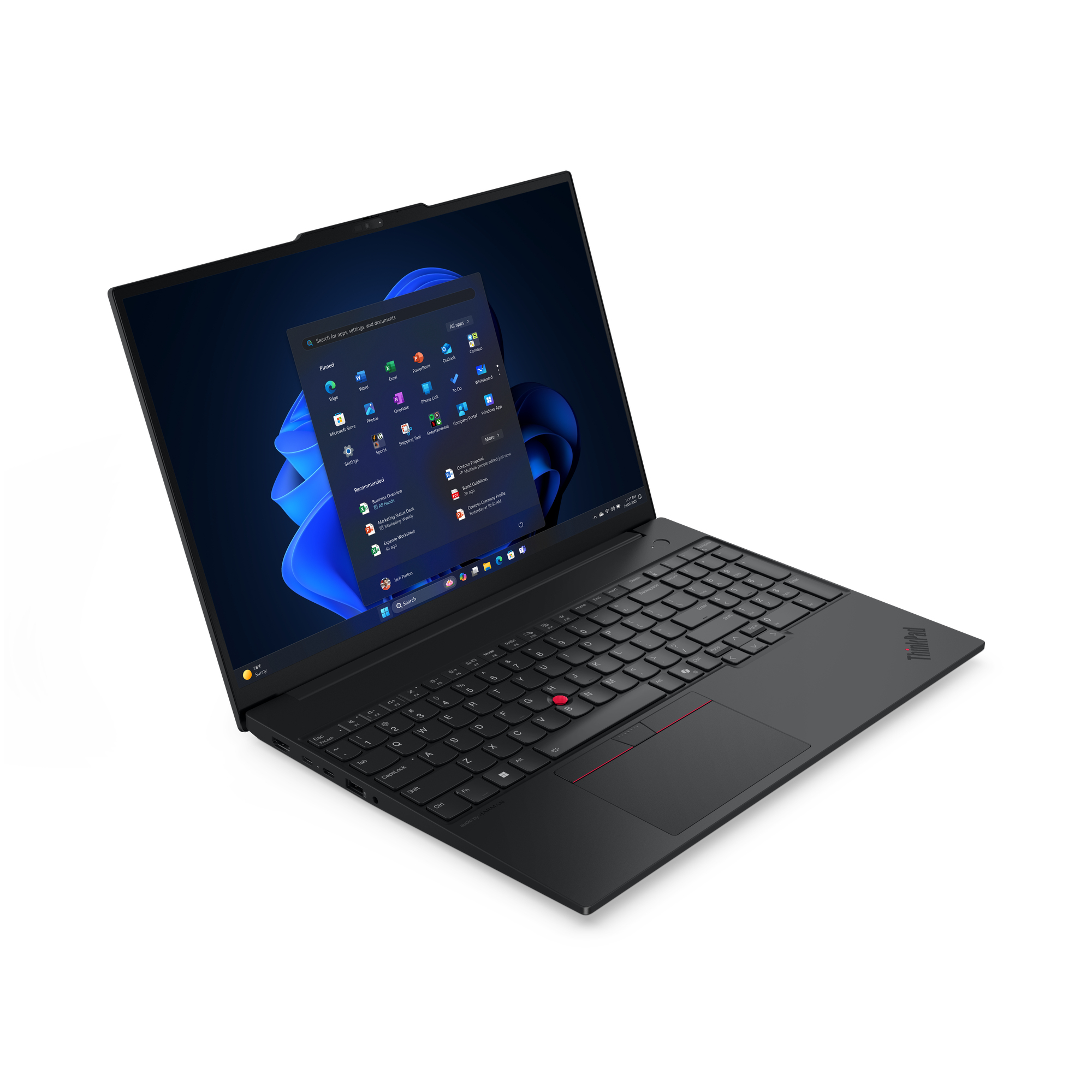 Lenovo ThinkPad E16 Gen 3 21ST - 180°-Scharnierdesign - AMD Ryzen 5 220 / 3.2 GHz - Win 11 Pro - Radeon 740M - 16 GB RAM - 512 GB SSD TCG Opal Encryption 2, NVMe - 40.6 cm (16")