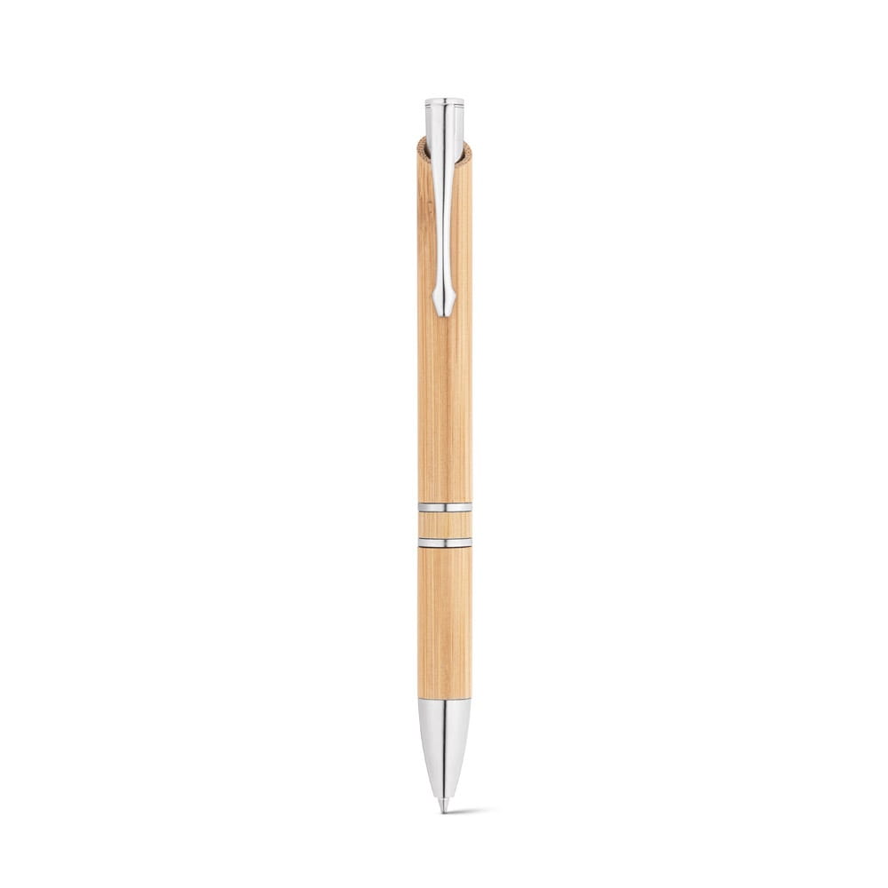 BETA BAMBOO. Bamboo Kugelschreiber mit Clip Natur
