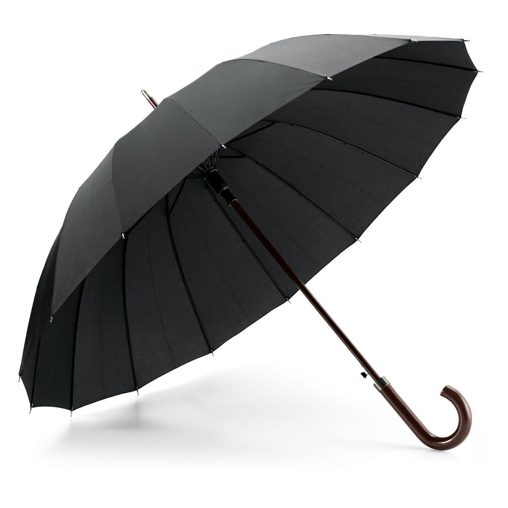 HEDI. Regenschirm mit 16 Stangen aus 190T-Pongee Schwarz