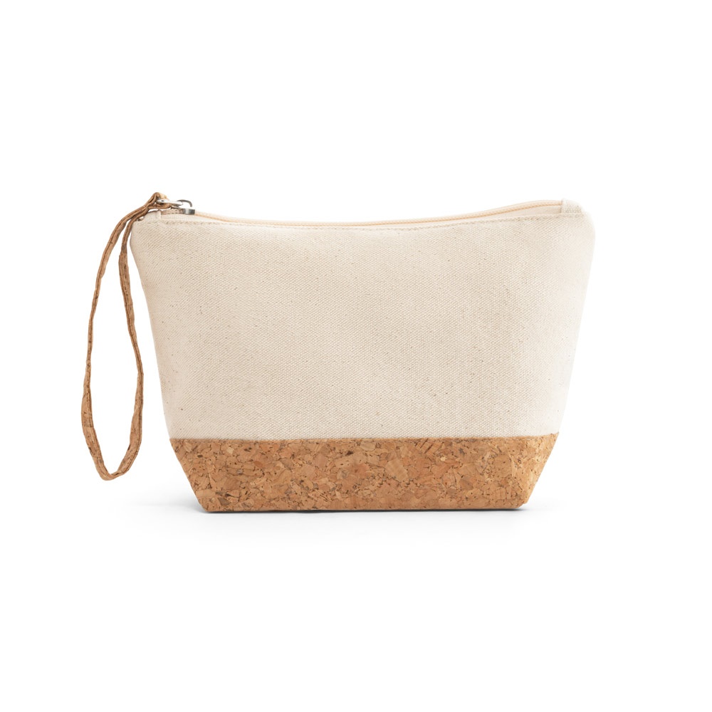 BLANCHETT. Kulturtasche aus 100% Baumwolle und Kork Naturhell