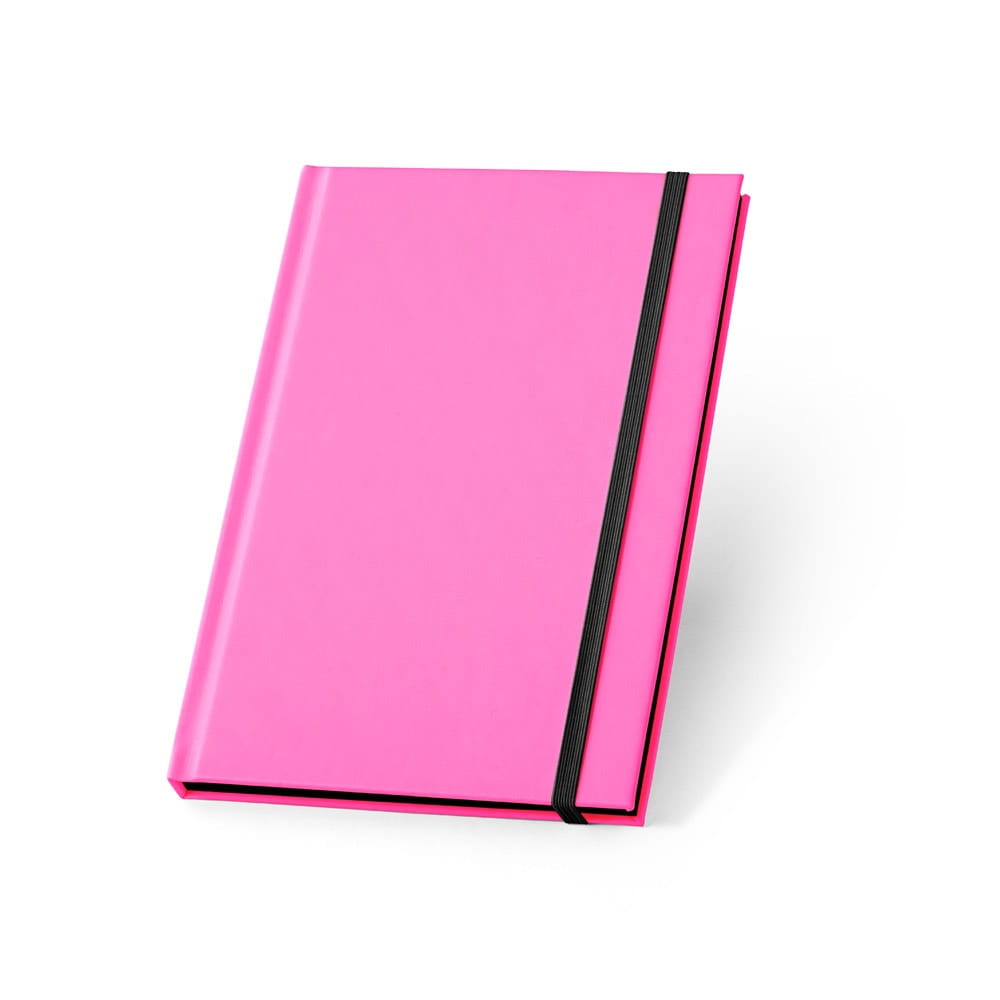 WATTERS. A5-Notizbuch aus fluoreszierendem PU. Linierte Blätter Rosa