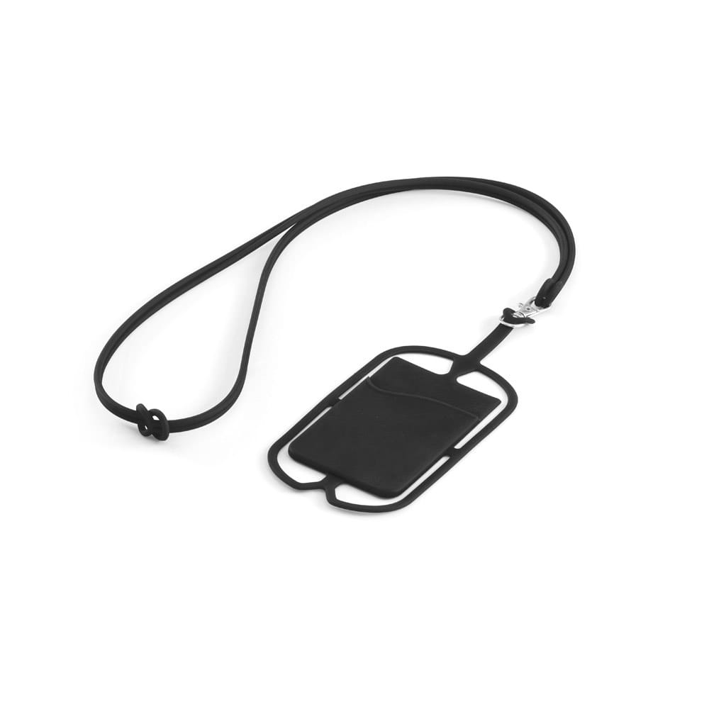 NICOLAUS. Kartenetui mit Smartphone-Halter Schwarz
