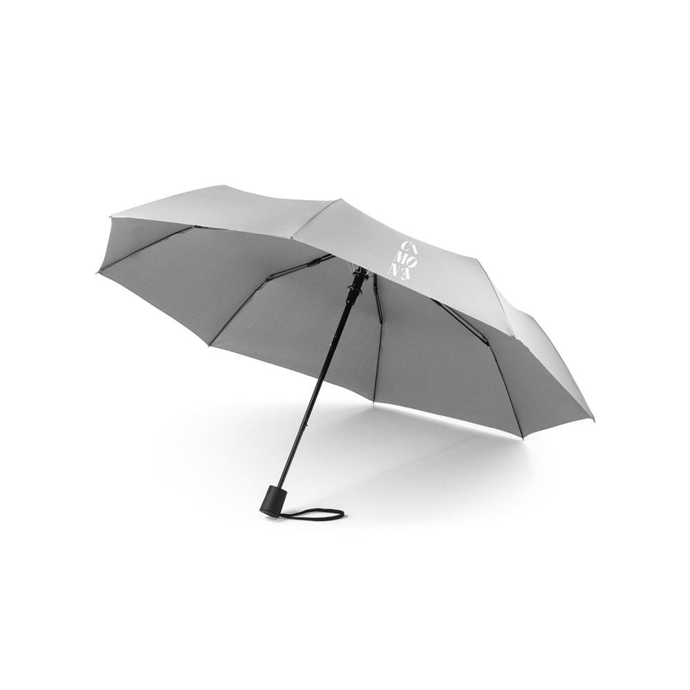 CIMONE. Faltbarer Regenschirm aus rPET mit PP-Griff Hellgrau