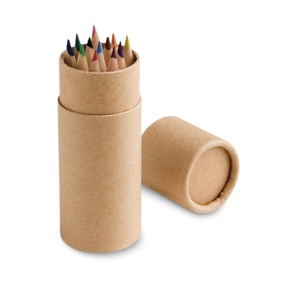 CYLINDER. Buntstift Schachtel mit 12 Buntstiften Natur