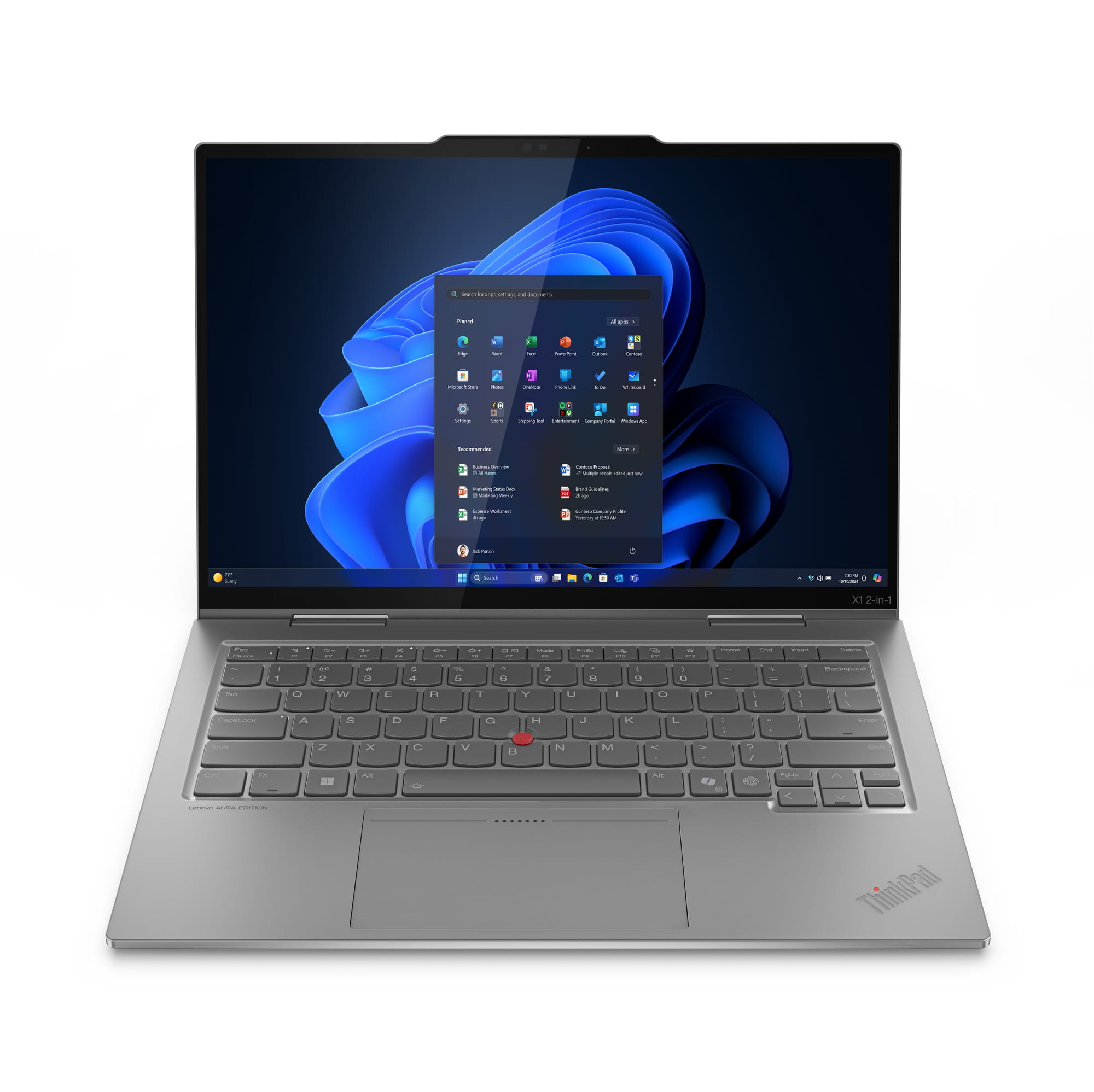 Lenovo ThinkPad X1 2-in-1 Gen 10 21NU - Aura Edition - Flip-Design - Intel Core Ultra 7 258V - Evo - Win 11 Pro - Intel Arc Graphics 140V - 32 GB RAM - 1 TB SSD TCG Opal Encryption 2, NVMe, Performance - 35.6 cm (14")