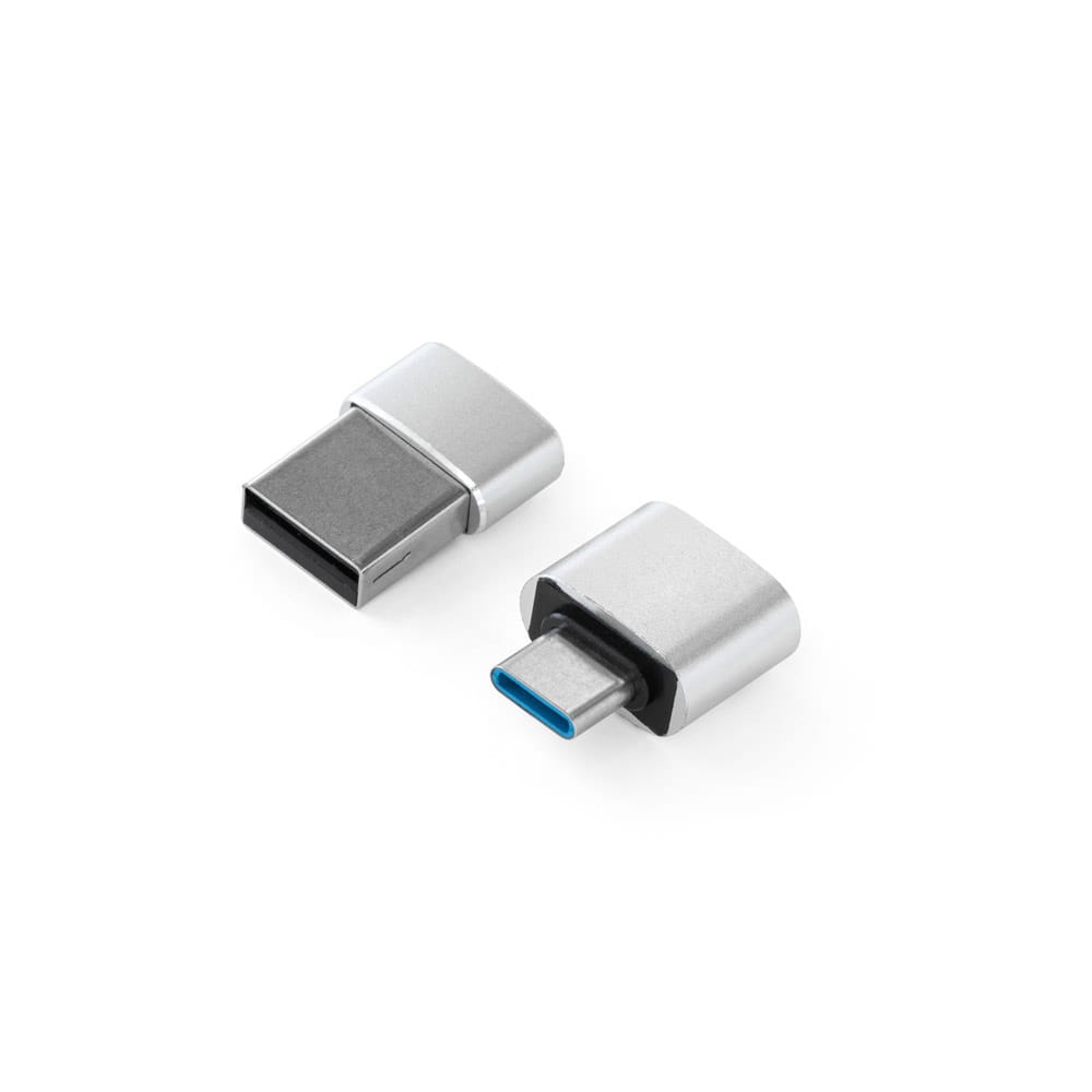 MINSKY. Adapter-Set aus Aluminium Satinsilber