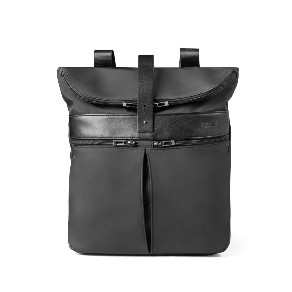 ROVER BACKPACK. Rucksack aus Mikrofaser und PU Schwarz