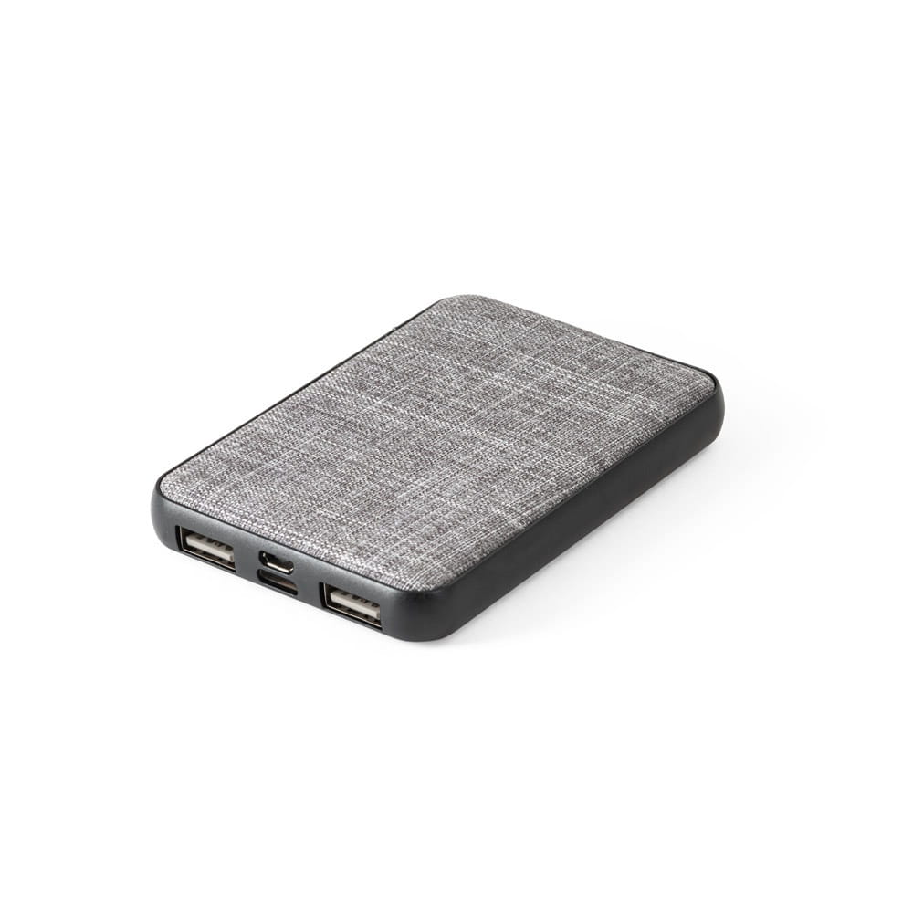RENEWAL BATTERY. Powerbank aus 100 % rPET mit 5'000 mAh Kapazität Grau