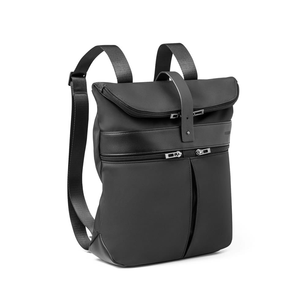ROVER BACKPACK. Rucksack aus Mikrofaser und PU Schwarz