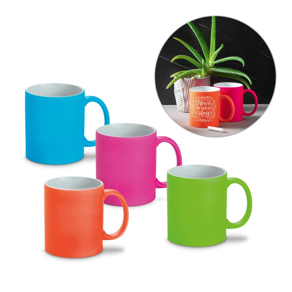 LYNCH. Keramikbecher 350 ml mit neonfarbener Oberfläche