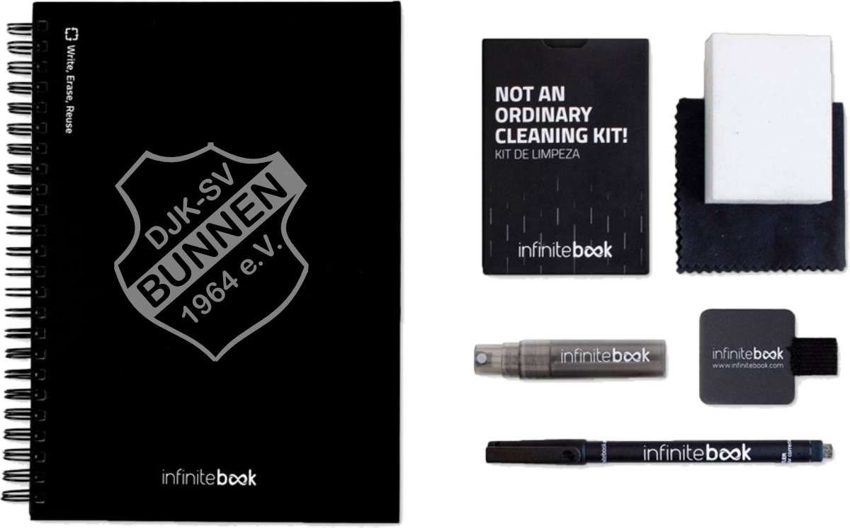 DJK-SV Bunnen INFINITEBOOK A5 Starterkit aus einem "Infinitebook", Reinigungsset, Marker und Markerhalter