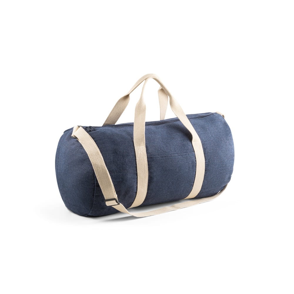 DENIM BAG. Sporttasche aus recyceltem Denim Blau