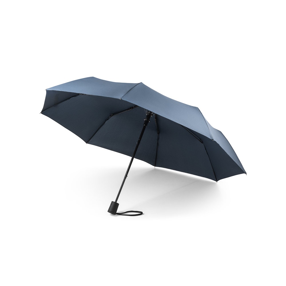 CIMONE. Faltbarer Regenschirm aus rPET mit PP-Griff Blau