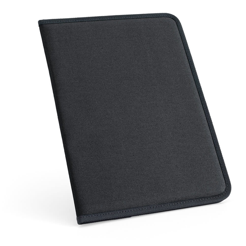 CUSSLER. A4 Schreibmappe aus 600D mit linierten Schreibblock Schwarz