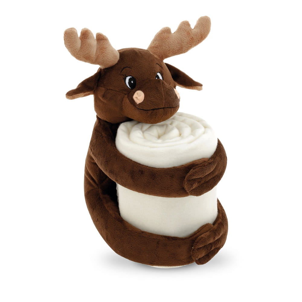 MOOSE. Polarfleecedecke mit Plüschtier Braun