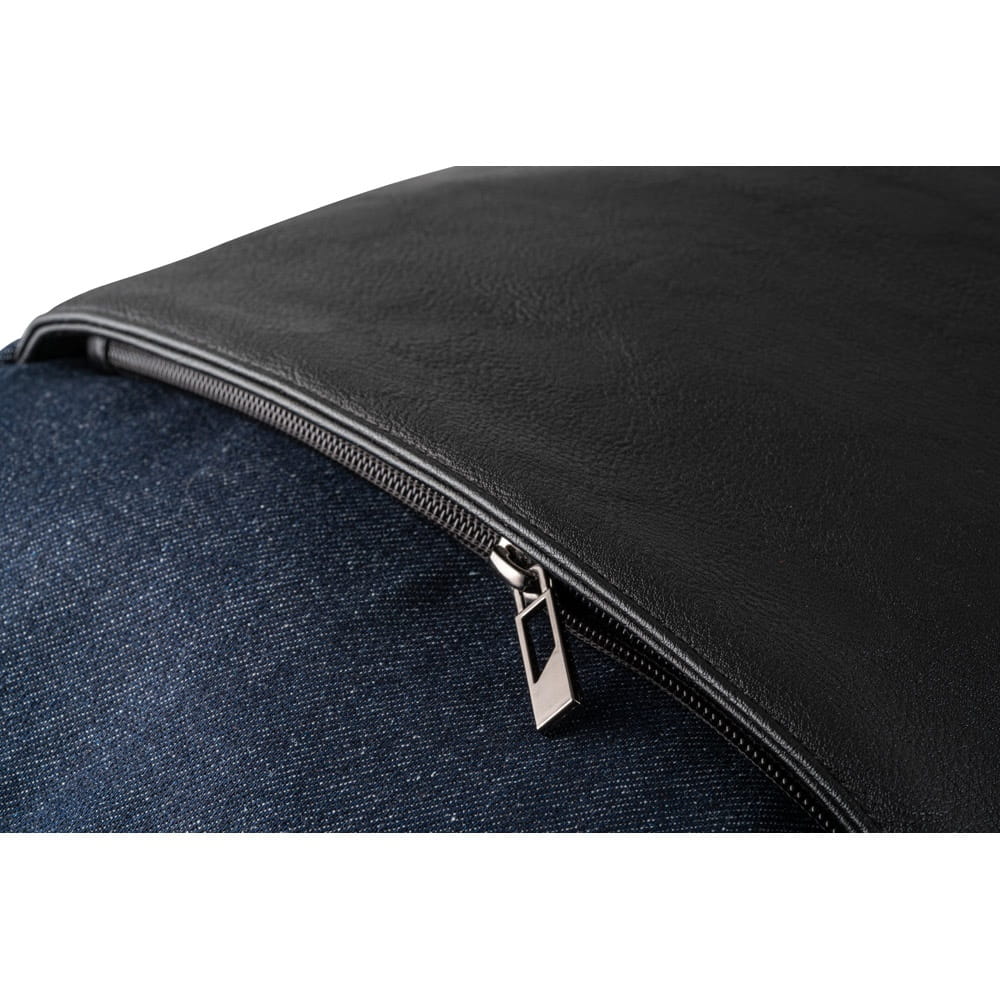 DIVERGENT BACKPACK I. Laptop-Rucksack bis zu 15.6'' aus Denim und PU Dunkelblau