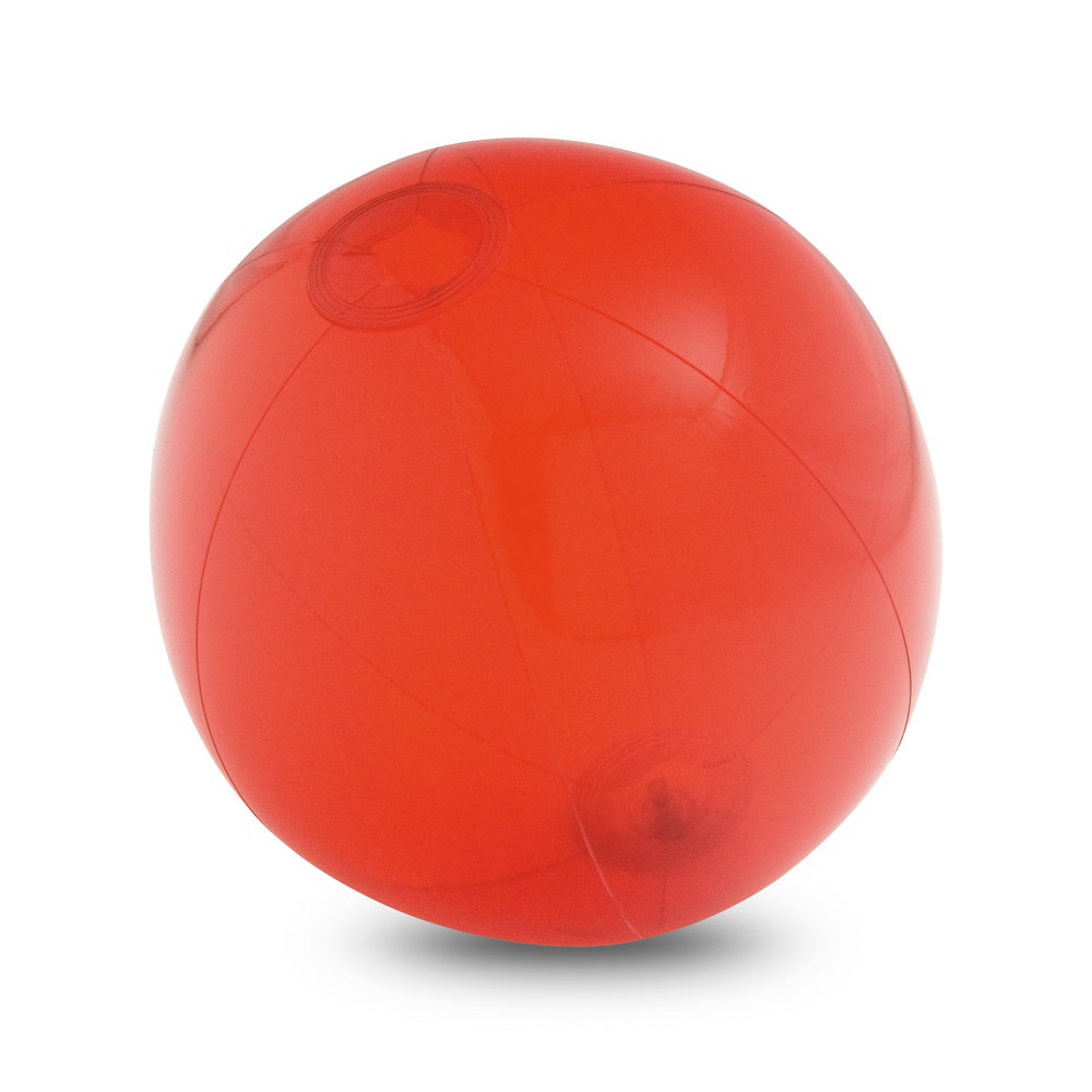 PECONIC. Strandball aufblasbar aus lichtdurchlässigem PVC Rot