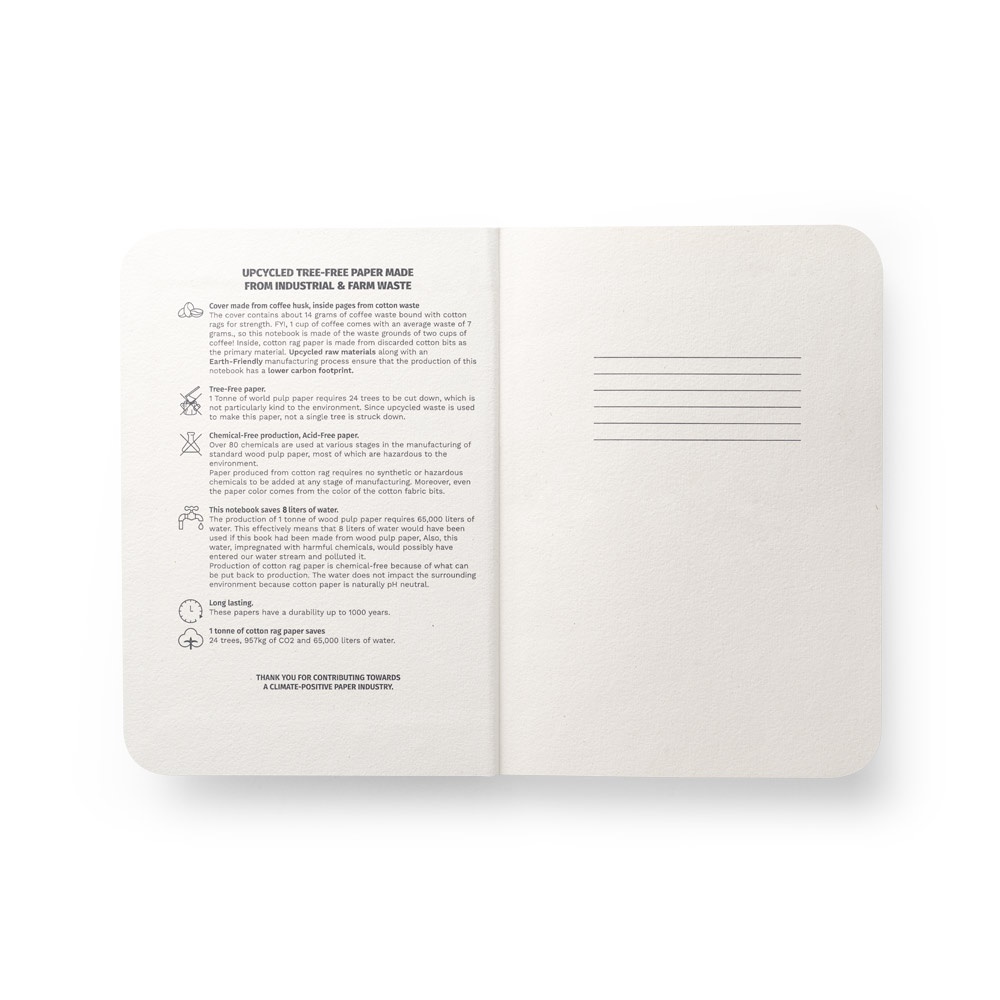 COFFEEPAD SEMI-RIGID. A5-Notizblock aus Kaffeeschalenresten Blau