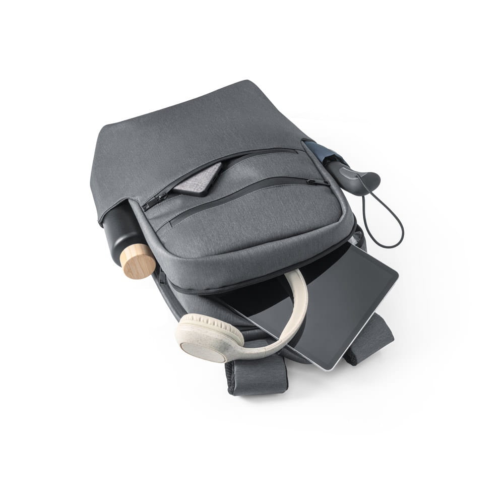 BROOKLYN. Wasserdichter Laptop-Rucksack 15'' aus 2Tone-Nylon Hellgrau
