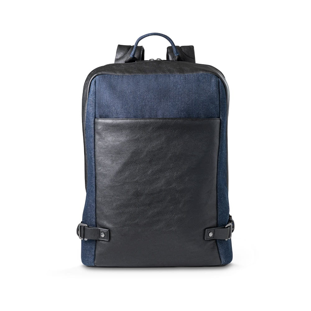 DIVERGENT BACKPACK I. Laptop-Rucksack bis zu 15.6'' aus Denim und PU Dunkelblau