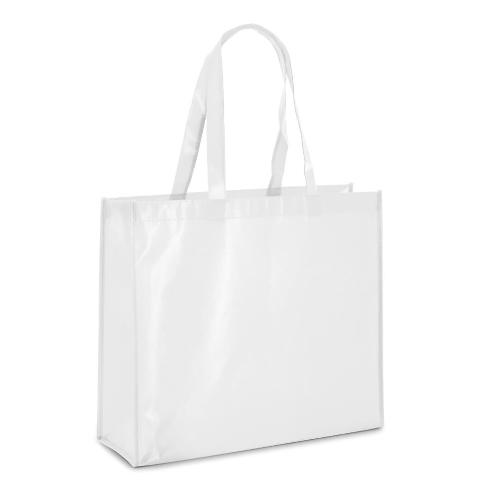 MILLENIA. Tragetasche aus laminiertem Non-Woven Weiß