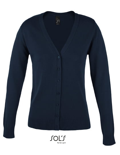 Women´s Golden V-Neck Knitted Cardigan